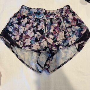 lululemon athletica Floral Athletic Shorts - Purple and Blue